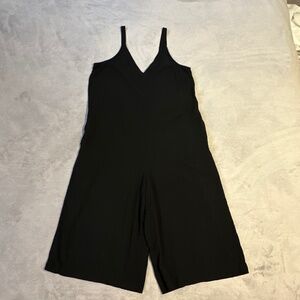 Gap Jumpsuit Women's Large Petite Black Wide Leg Loose Hippie Comfy Lightweight